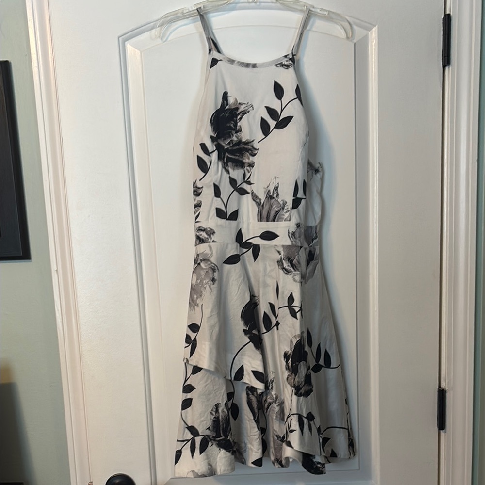 Black and white floral dress